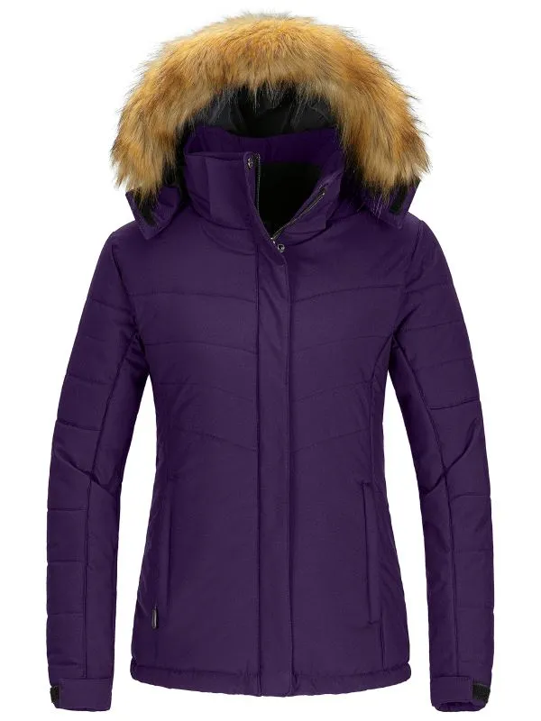 Women's Waterproof Ski Jacket Hooded Snow Coat Mountain Fleece Winter Parka Atna 125