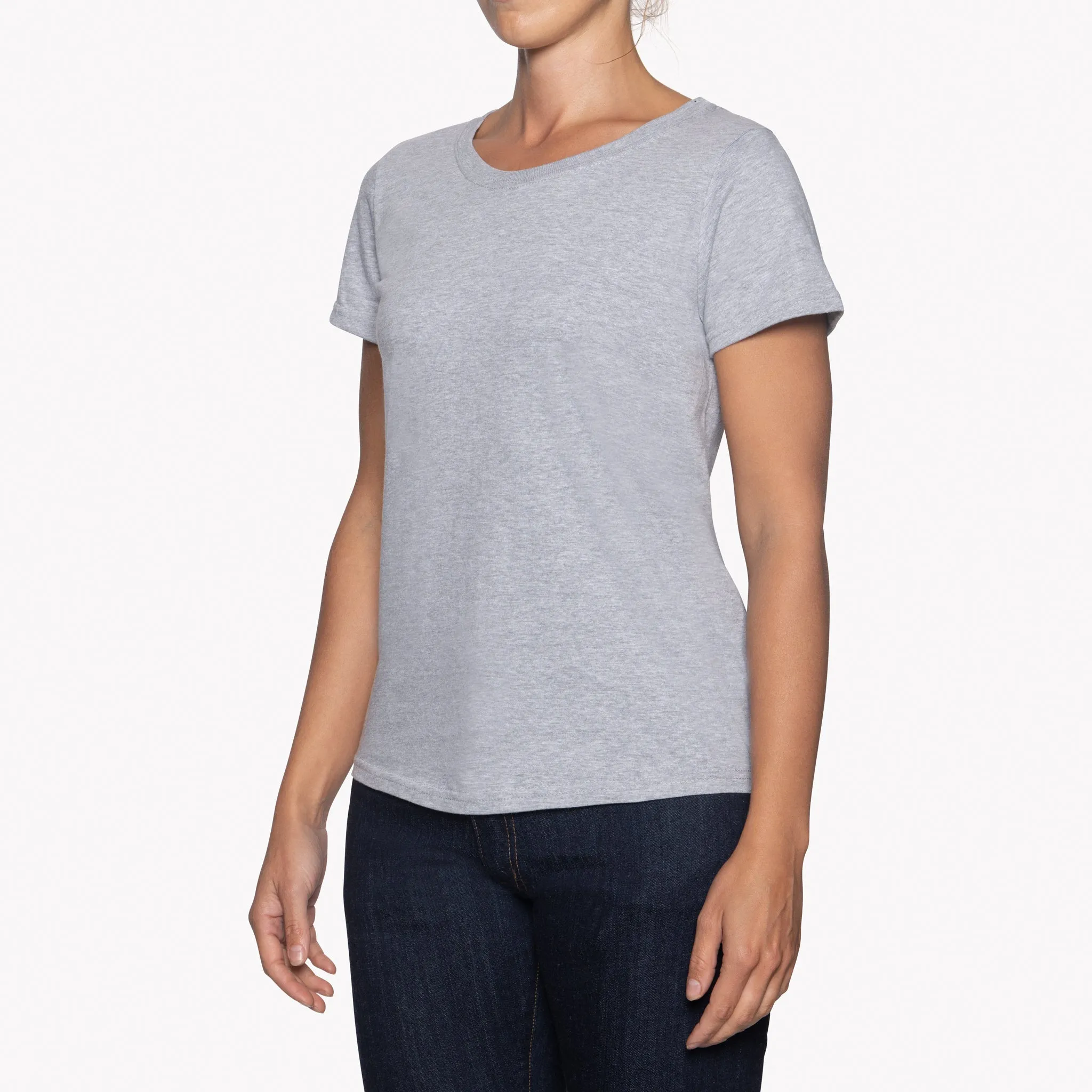 Women's -Circular Knit Ballet Tee - Double Ring-Spun Cotton - Heather Grey