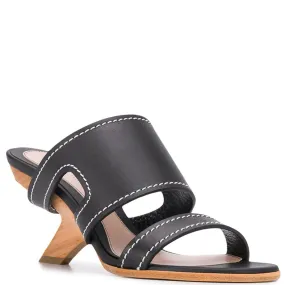 Wood Heel Mule, Black