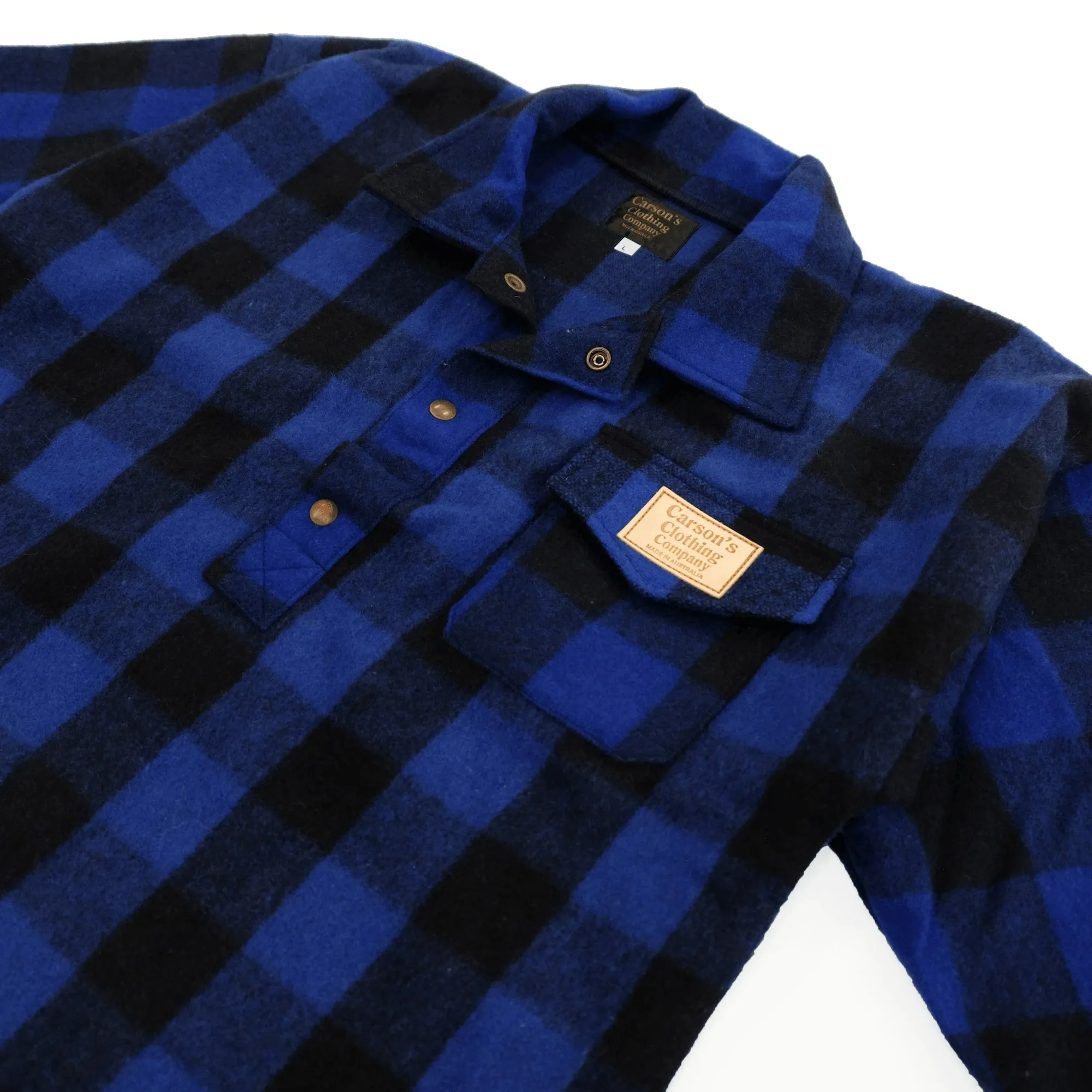 Wool Bush Shirt - Australian Made Rugged Flannel Plaid Shirt