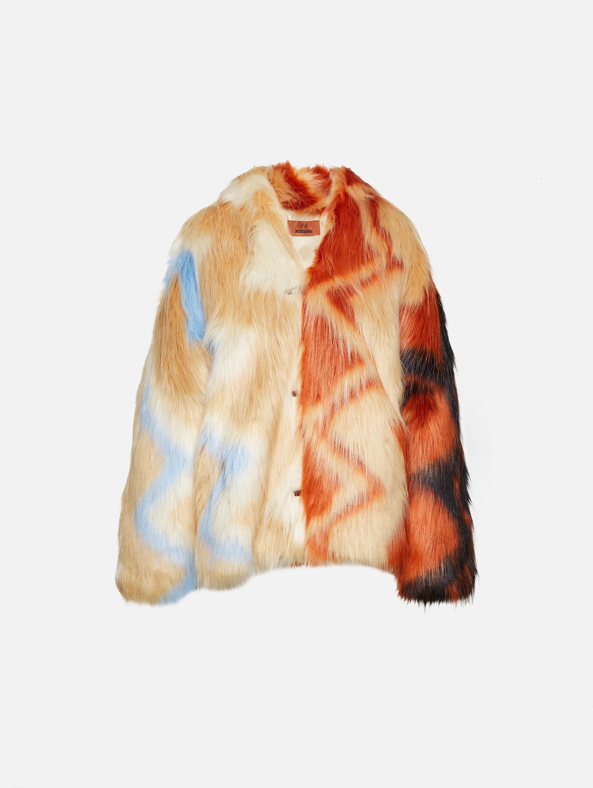 Zig Zag Faux Fur Coat