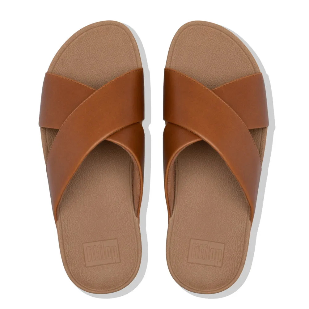 รองเท้าแตะแบบสวม ผู้หญิง รุ่น LULU LEATHER CROSS SLIDES